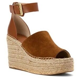 New ▶️ Marc Fisher ◀️ Adalyn Espadrille Natural Suede Platform. 9.5
